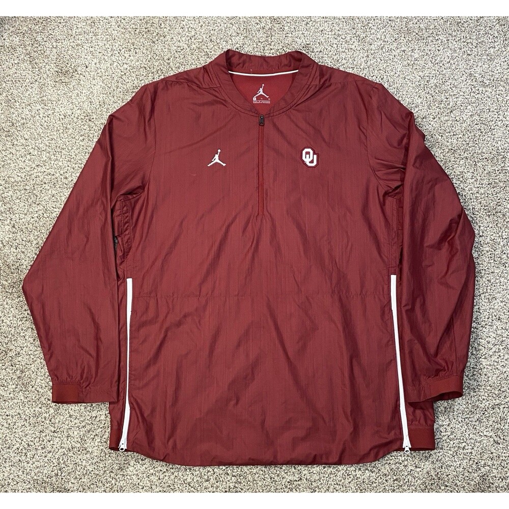 Nike Jordan Oklahoma Sooners Dri-Fit Repel Lockdown Windbreaker 1/2 Zip Jumpman